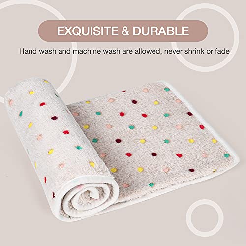 Dono 1 Pack 3 Dog Blankets, Soft Fluffy Fleece Pet Blanket Warm Sleep Mat Paw Print Design Puppy Kitten Throw Blanket Doggy Mat, Blanket for Dogs - color: White/Light Coffee/Pink, size: Medium(30*20")