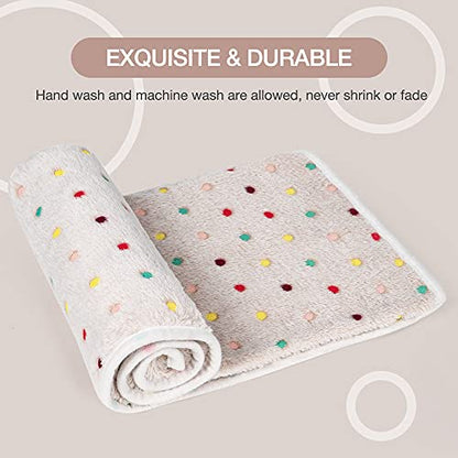 Dono 1 Pack 3 Dog Blankets, Soft Fluffy Fleece Pet Blanket Warm Sleep Mat Paw Print Design Puppy Kitten Throw Blanket Doggy Mat, Blanket for Dogs - color: White/Light Coffee/Pink, size: Medium(30*20")