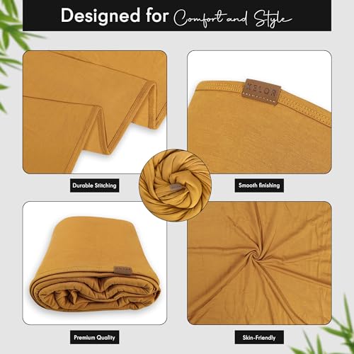 K E L O R Luxury Cooling Travel Blanket - Stretchy, Lightweight Soft & Breathable Shawl Wraps for Women - color: Golden, size: Single-Sided