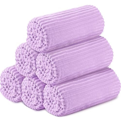 Buryeah 6 Pcs Flannel Throw Blanket Bulk 50 x 60 in Sleepover Blanket Outdoor Wedding Throw Lightweight, Oeko-tex Standard 100 Certified for Sofa Homeless Gifts (Lavender Purple) - color: Lavender Purple