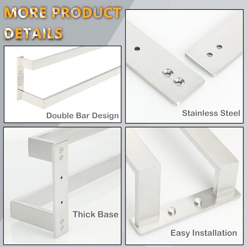 Alise Double Towel Bar, 16" Towel Racks for Bathroom Wall Mounted, SUS304 Stainless Steel Bathroom Towel Holder, Modern Quick Drying Towel Hanger, Brushed Nickel - color: Brushed Nickel, size: 16-inch