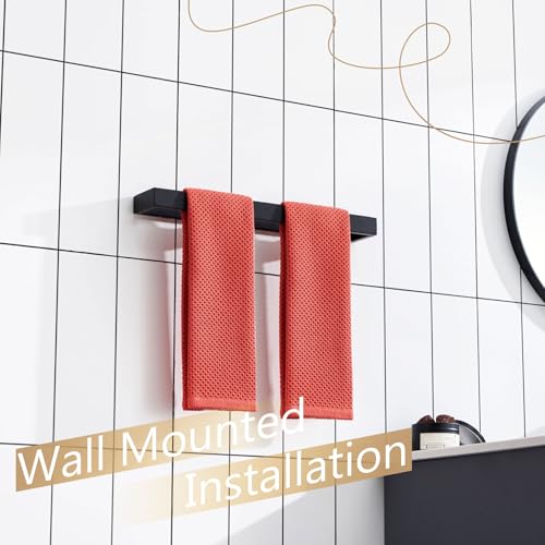 KOKOSIRI Towel Bar Matte Black Bath Towel Holder 16-Inch Kitchen Rack Stainless Steel for Bathroom Hardware Wall Mounted, 1 Pack B4008BK-L16 - color: Matte Black, size: 16-Inch