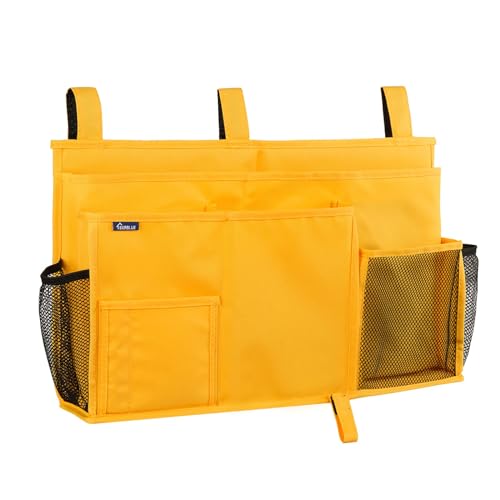 Surblue Caddy Hanging Organizer Bedside Storage Bag for Bunk and Hospital Beds, Yellow, L - color: Yellow, size: Large