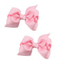 Baby Girl's 2Pcs Cute 3 Inch Pure Color Bow-knot Hair Clip for Photography Travel Daily Life (Pink) - color: Pink