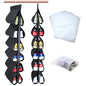 2 Pack 12 Large Pockets Hanging Shoe Organizer for Closet - Black | Rotating Hanger, for Men's Shoes, Kids Clothes, Travel Shoe Rack