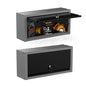 JZD Small Metal Wall Mounted Storage Garage Cabinet with Flip Up Door, Black & Grey - size: M-01