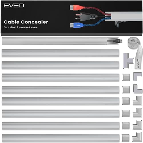 Cord Covers for Wires on Wall - 150in Cable Management Cable Hider - Cord Hiders for TV On Wall - Paintable Cable Concealer - Wire Covers for Cords - 10X (L16 x W0.95 x H0.5) - Medium | Grey - color: Grey, size: 150" - Medium