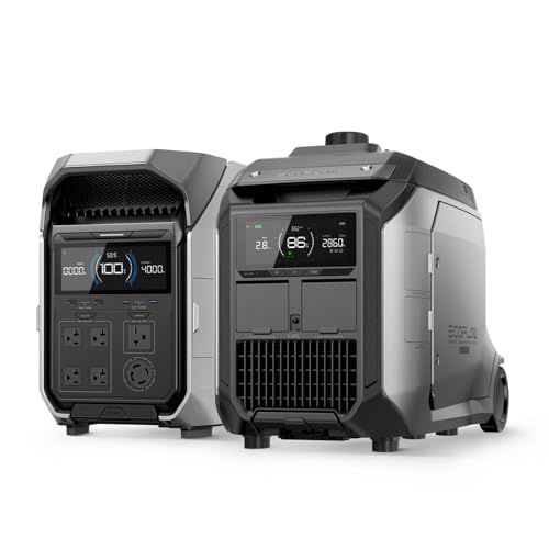EF ECOFLOW 4096Wh Delta Pro 3 Power Station With 3200W Dual Fuel Generator GE305, Portable Backup Generator for Whole Home Use, Emergency, RVs - style: 3200W&4kWh