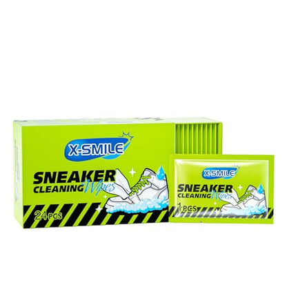 X-SMILE Sneaker Cleaner Wipes, Pre-Moistened Shoe Wipes for White Sneakers, Leather, Canvas & Rubber, Portable - style: 24 Wipes (1 Box)