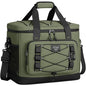 Large Insulated Cooler Bag, 50 Can Soft Sided Collapsible Ice Chest for Camping, Travel, Grocery, Kayaking & Beach (Waterproof, Leak-Proof, 30L) - color: Army Green