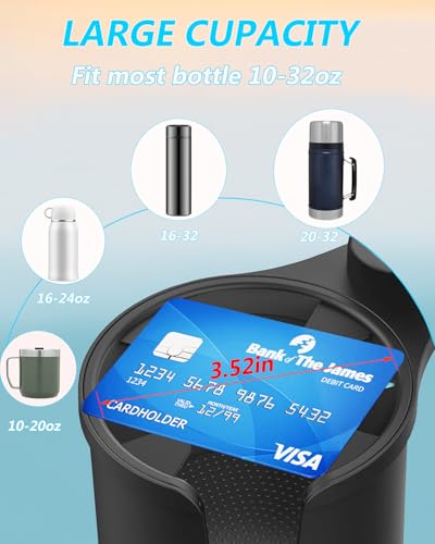 Cup Phone Holders for Your Car, [360°Adjustable] Car Cup Holder Phone Cradle for 2.5-4" Cup Holders-Compatible with iPhone 15/14 Pro, Phone Holder Mount for Truck/SUV| Anti-Slip & No Shake Design - color: black