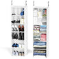 SpaceAid 2 Pack Hanging Closet Organizer and Storage with Dividers, 24 Compartments Hanging Shoe Shelves for Closet, Wardrobe, RV, Garment Rack - White - color: White