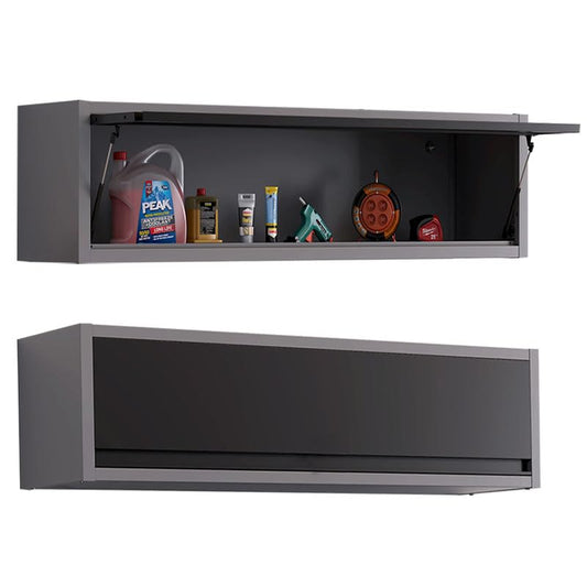 JZD 59 Inches Steel Wall Cabiet, Large Metal Hanging Storage Cabinet with Up-Flip Door, for Garage Utility Room Workshop Office - size: XL-01