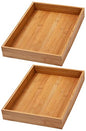 YBM HOME Bamboo Drawer Organizer Storage Box for Kitchen Drawer, Junk Drawer, Office, Bedroom, Children Room, Craft, Sewing, and Bathroom, 2 Pack 10x14x2 inch - size: 10x14x2 inch ( Pack of 2 )
