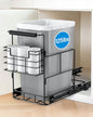 Bulado Pull Out Trash Can Under Cabinet, Under Sink Trash Can Kit for 7.5-10 Gallon with Garbage Bag Holder, Heavy Duty Steel Frame, Holds Up to 125 lbs, Easy to Install (Bin Not Included)