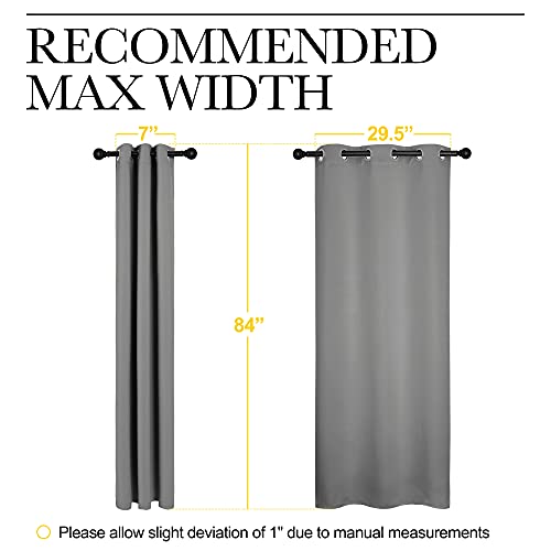 NICETOWN Bedroom Curtains Blackout Drapery Panels, Three Pass Microfiber Thermal Insulated Solid Ring Top Blackout Window Curtains/Drapes (Two Panels, 34 x 84 inches, Silver Grey) - color: Silver Grey, size: 34"W x 84"L (Pack of 2)