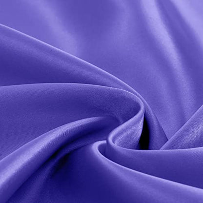 Homiest 3pcs Satin Sheets Set Luxury Silky Satin Bedding Set with Deep Pocket, 1 Fitted Sheet + 1 Flat Sheet + 1 Pillowcase (Twin Size, Periwinkle Blue) - color: Periwinkle Blue, size: Deep pocket - Twin size