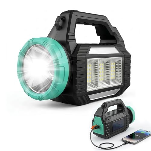 Solar Flashlight, Rechargeable Flashlights, 6 Lighting Modes LED Camping Lantern with Emergency Strobe Light, Type-C&Solar Charging for Outdoor, Home, Camping, Power Outages - color: 1PC