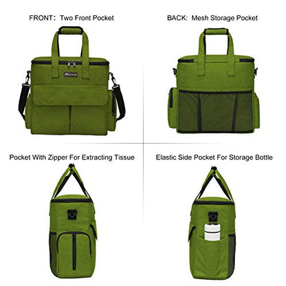Modoker Dog Travel Bag, Weekend Pet Travel Set for Dog and Cat, Airline Approved Tote Organizer with Multi-Function Pockets and 2 Food Storage Containers, 2 Collapsible Bowls, 1 Feeding Mat (Green) - color: Green
