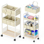 2In1 Baby Diaper Caddy & 3-Tier Rolling Cart, Diaper Caddy Organizer Carts with Dividers, Mobile Metal Utility Cart for Nursery Essentials, Detachable Bedside Cart, Large Capacity, White - color: Off White