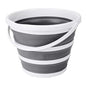 Eurow Indoor and Outdoor Collapsible Bucket with Handle, 10 Liters, 2.6 Gallons, Gray and White - size: 13.2” x 13” x 9.6”