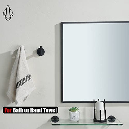JQK Bathroom Hardware Set, 5-Piece Bath Accessories Set Matte Black Wall Mount Includes 24 in Towel Bar, 9 in HT Bar, TP Holder, Towel Hook x 2, BAS105-PB - color: Black