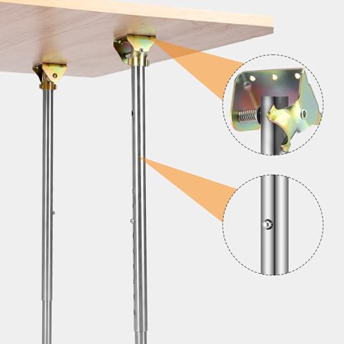CroBlissful 2 Pcs Folding RV Table Legs 22.5-35.5 Inch RV Table Base Mount Adjustable Heavy Duty Desk Leg Lifting Telescopic Folding Support (White) - color: White