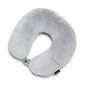Brookstone Microbead Neck Pillow - Super Soft Cozy Lightweight Plush Travel Pillow with Phone or Headphone Pocket, Grey - color: Grey