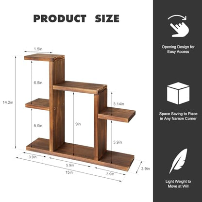 Small Desk Plant Stand 7 Tiers Window Sill Plant Shelf Tabletop Succulent Stand Wood Desktop Flower Pot Stand Holder Plant Rack for Windowsill Desktop Window Ledge Countertop Narrow Space