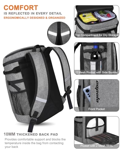 Capolo 36/45 Cans Cooler Backpack Insulated Waterproof for Women Men Lunch Backpack Coolers Leak Proof Soft Cooler Bags - color: Grey, size: 45 Cans