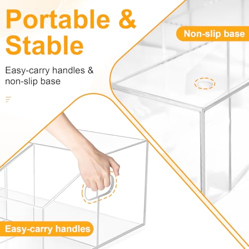 Acrylic Paper Plate Organizer and Dispenser – Extra Capacity Plate and Utensil Caddy for Plates, Cups, Napkins and Cutlery, Ideal for Kitchen, Parties, Picnics, Weddings, and Outdoor Events - size: Extra Capacity(13 x 8.66 Inch)