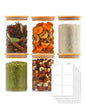 GIRAFFYCO Glass Food Storage Jars with Airtight Lids – Wide Mouth Pantry Containers, Thick BPA-Free Glass, Moisture & Insect Resistant, Customizable Labels Included – 38 oz (Set of 6) - size: Set of 6 - 38 oz