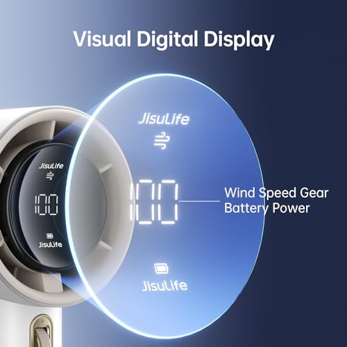 JISULIFE Handheld Fan Pro1S - Next-Gen Airflow: Up to 12h Runtime, Pearlescent ABS - Elegant Strength, 1-100 Speed Scroll Wheel, 3600mAh-Portable Fan for Travel, Gifts for Women Men(Cloud White) - color: Cloud White