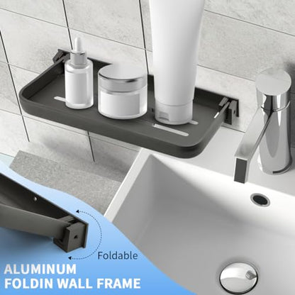 LOQJSS RV Aluminum Foldable Shelf,90° Foldable Wall Shelf RV Shelves Aluminum RV Shelf,Wall-Mounted Folding Shelves,for Camper, Trailer Bed, Kitchen and Sofas