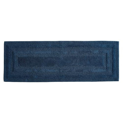 Eddie Bauer - Bathroom Rug, 100% Soft Plush Tufted Cotton Runner Rug, Highly Absorbent, Quick-Dry, and Skid-Resistant Backing (Logan Indigo Blue, 22" x 60") - color: Indigo Blue, style: 22" x 60"