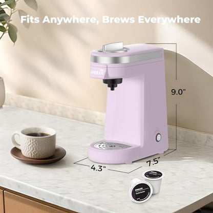 CHULUX Mini Coffee Maker for K Capsule, Single Serve Coffee Maker for One Cup Americano, Lightweight Pod Coffee Machine, Lavender - color: Lavender