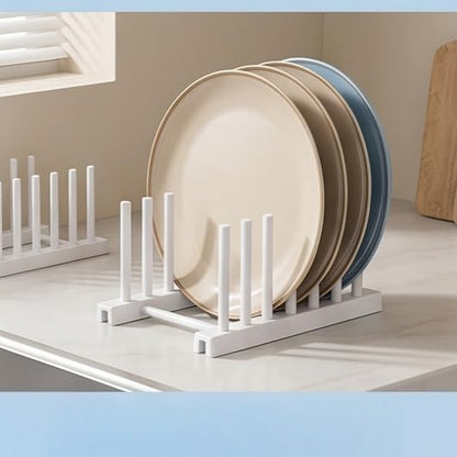 Rengue Dish Drying Rack, Stand, ABS Material, Space Saving, 17x12x9.5cm, Grey and White Dish Drying Rack, Removable Plate Draining Nan Kitchen (White) - color: White