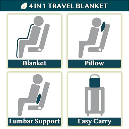 PAVILIA Travel Blanket Pillow, Soft Airplane Blanket 2-in-1 Combo Set, Plane Blanket Compact Packable, Flight Essentials Car Pillow, Travelers Gifts Accessories, Backpack Strap, 60x43 Checker White - color: Checker White