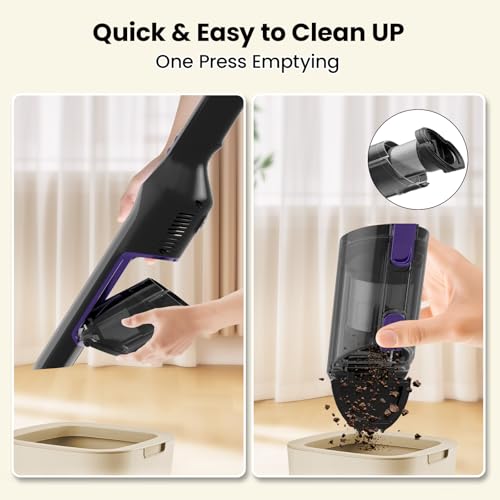 Sweepcent Handheld Vacuum Cordless, 24Kpa Car Vacuum with Brushless Motor, Charging Dock, Rechargeable, 1.5lbs Portable Handheld Vacuum with 2-Speed for Home/Car/Pet (Purple)