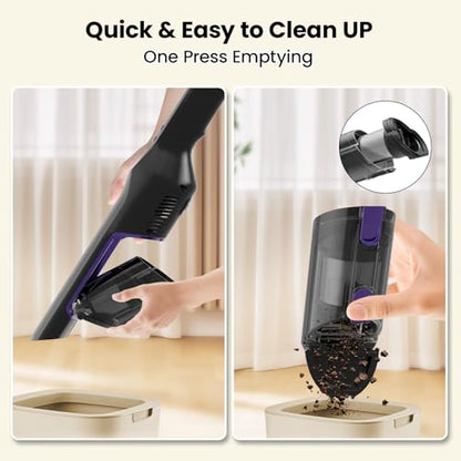 Sweepcent Handheld Vacuum Cordless, 24Kpa Car Vacuum with Brushless Motor, Charging Dock, Rechargeable, 1.5lbs Portable Handheld Vacuum with 2-Speed for Home/Car/Pet (Purple)