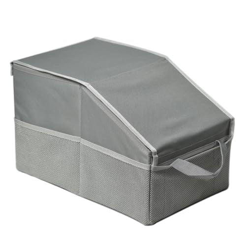 Car Seat Organizer，Collapsible Multi Compartment Car Organizer Adjustable Straps Car Box for SUV, Van, Grocery, Camping(Grey) - color: Grey