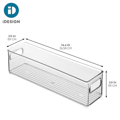 iDesign Stackable Fridge Bin with Handles, Set of 3, Clear | Ideal for Freezer or Pantry, Made in USA - style: Pack of 3