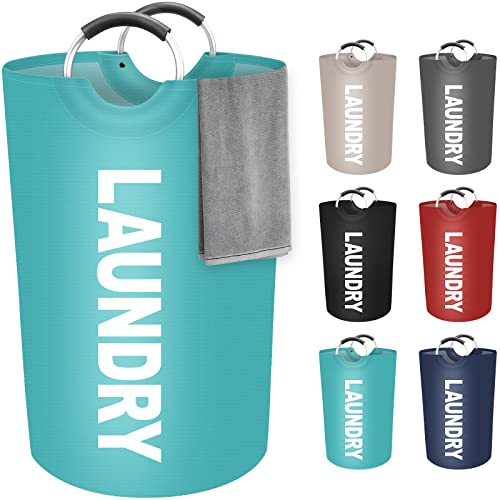 StorageRight 115L Large Laundry Basket, Laundry Hamper, Dirty Clothes Hamper for Laundry, Collapsible, Waterproof Laundry Baskets with Foam Protected Aluminum Handles for Laundry, Dorm, Family (Green) - color: Green, size: 115L