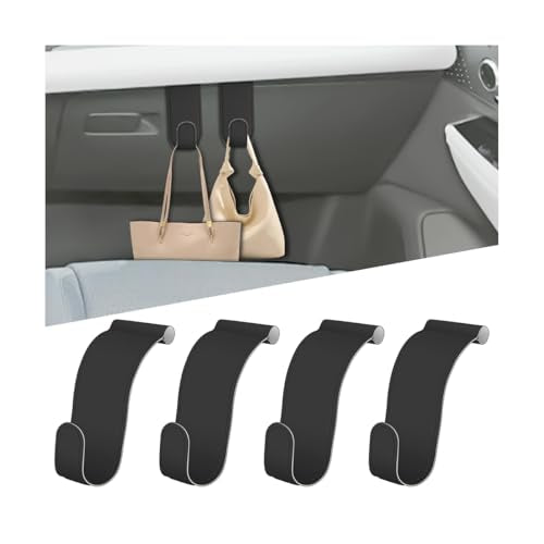 Bittwee Car Co-Pilot Glovebox Hooks, 4PCS Anti-Scratch Vehicle Passenger Seat Storage Hanger for Handbag Purse Umbrellas, Auto Interior Organizer, Universal for SUV Sedan Truck (Black) - color: Black/4PCS