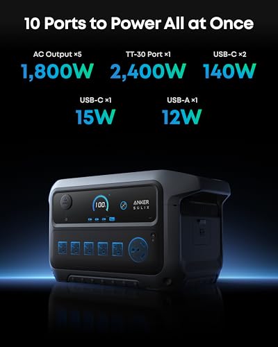 Anker SOLIX C2000 Gen 2 Portable Power Station with Alternator Charger, 2,400W (Peak 4,000W) Solar Generator, Full Charge in 58 Min, 2048wh LiFePO4 Battery Compatible with 99% of RVs and Gas Vehicles - style: Alternator Charger+C2000 Gen 2