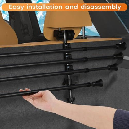 Universal Pet Barrier for All Vehicles, Car Safety Gate Pet Partition for Car, SUV, Truck, Trunk Guard for Dogs, Adjustable 12-20 x 31-57 inch, No Reassembly Pet Divider