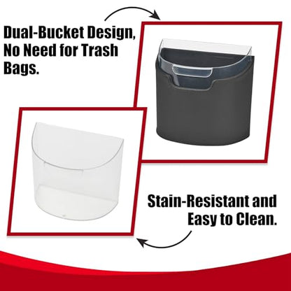Leakproof Car Trash Can with Removable Liner Garbage Can, Mini Car Trash Bin Multipurpose for Vehicle, SUV and Truck - color: Black with Removable Liner