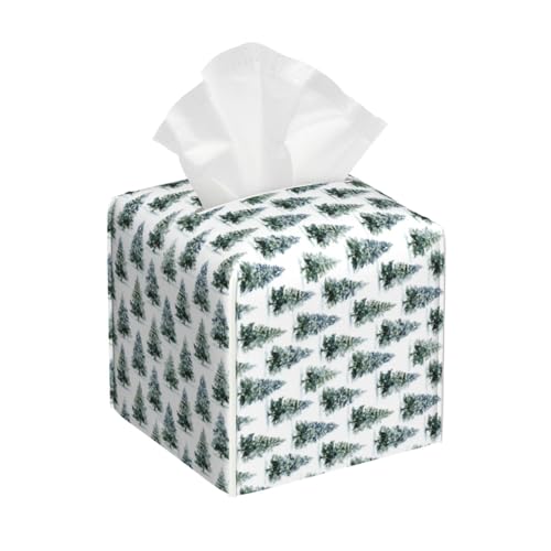 Snowy Pine Trees Tissue Box Cover Square Tissues Boxes Decorative Facial Paper Organizer for Friends, Home Nightstands Bathroom Table Decor - color: Color_7