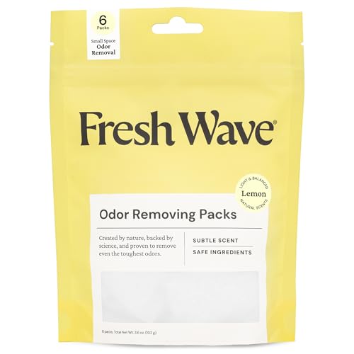 Fresh Wave Lemon Odor Eliminating & Deodorizing Packs | Bag of 6 | Safer Odor Relief for Small Spaces | Natural Plant-Based Odor Eliminator | Odor Absorbers for Home - size: 6 Count (Pack of 1)