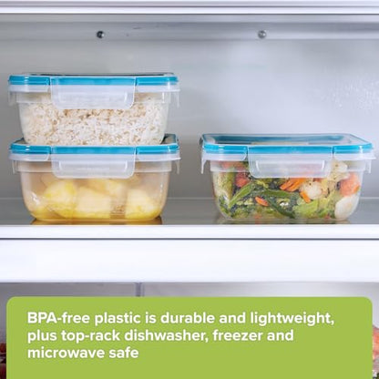 Snapware Food Storage Containers, Plastic, 8.5-Cup, Rectangular | Leakproof & Airtight | BPA-Free | Microwave & Dishwasher Safe | Pack of 6 - size: 6 Pack, style: 8.5 Cup